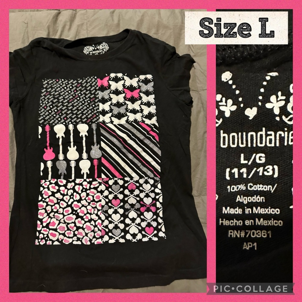Black and Pink Graphic Top